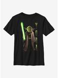 Star Wars: The High Republic Yoda Hero Shot Youth T-Shirt, BLACK, hi-res