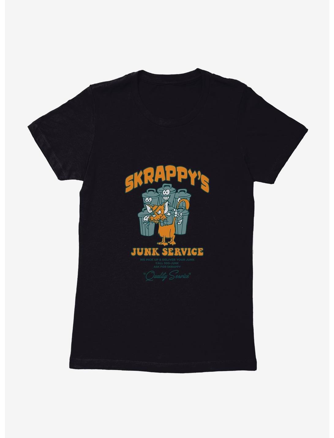 Skrappy's Junk Service Alley Cat Womens T-Shirt, BLACK, hi-res