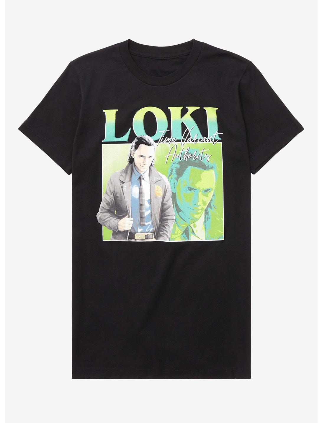 Marvel Loki Time Variance Authority Retro Graphic Women's T-Shirt - BoxLunch Exclusive, BLACK, hi-res