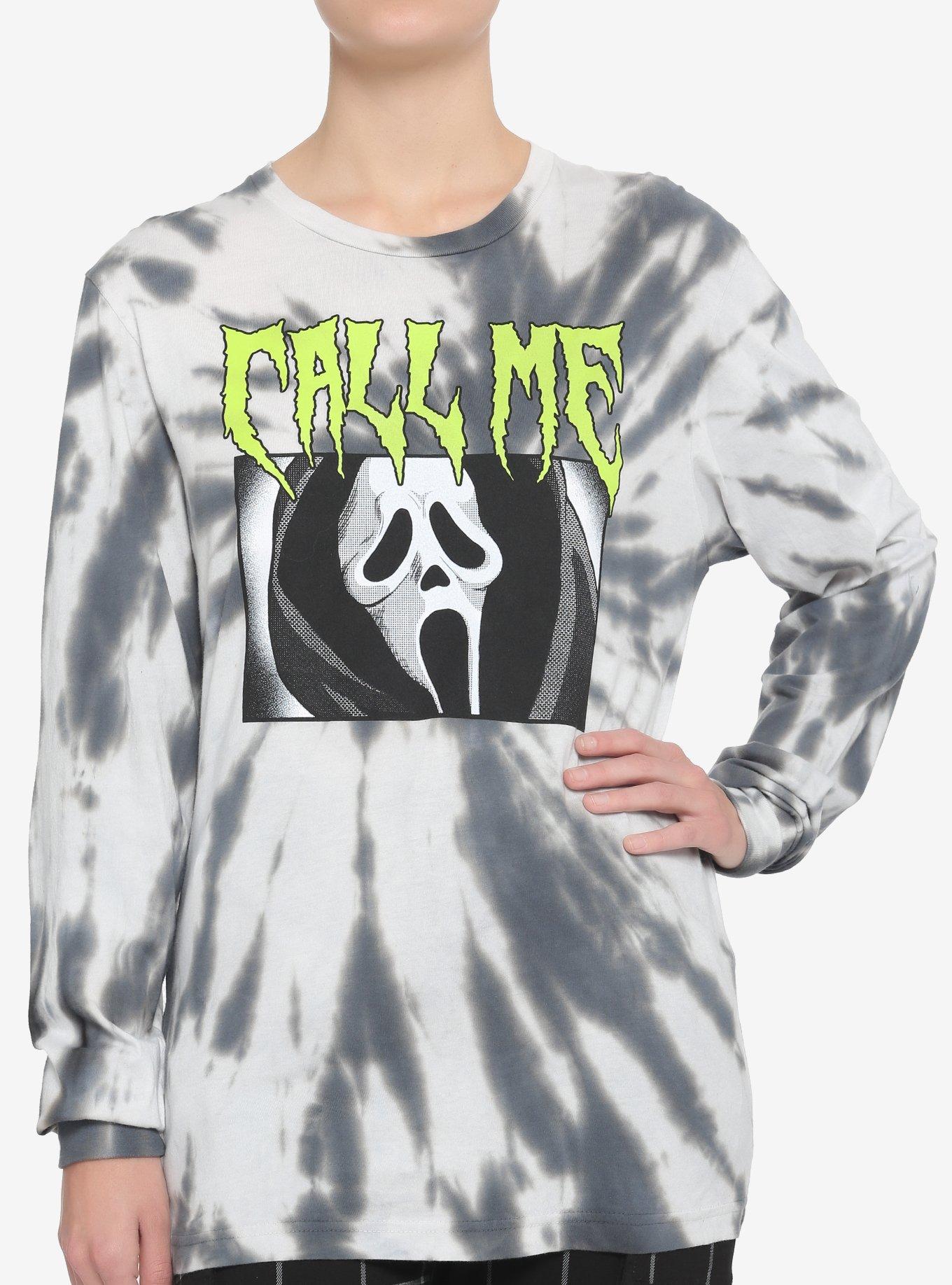 Scream Call Me Grey Wash Girls Long-Sleeve T-Shirt, MULTI, hi-res