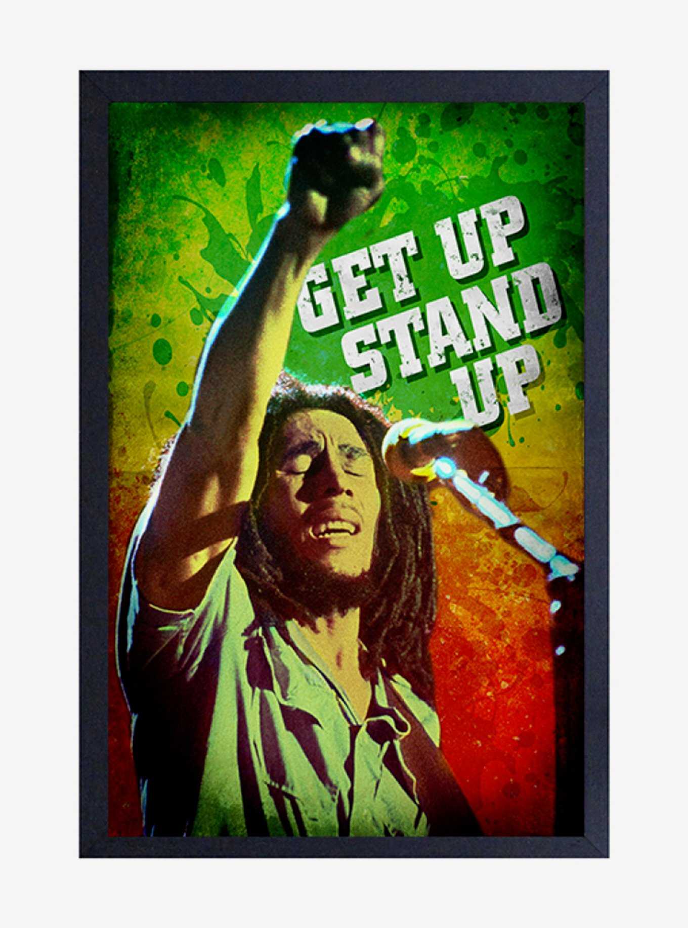 Bob Marley Get Up, Stand Up Fist Framed Wood Wall Art, , hi-res