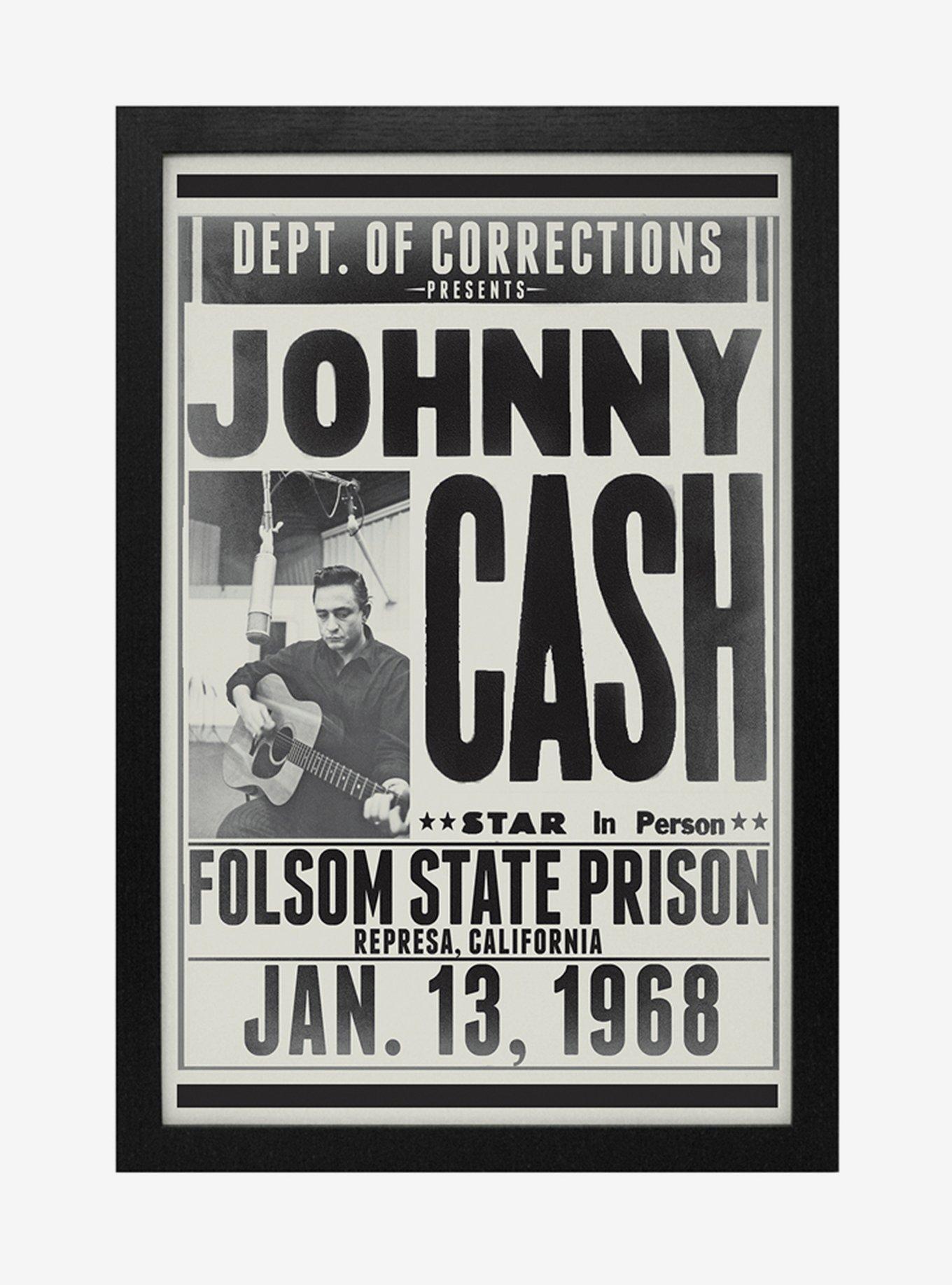 Johnny Cash Folsom State Framed Wood Wall Art, , hi-res
