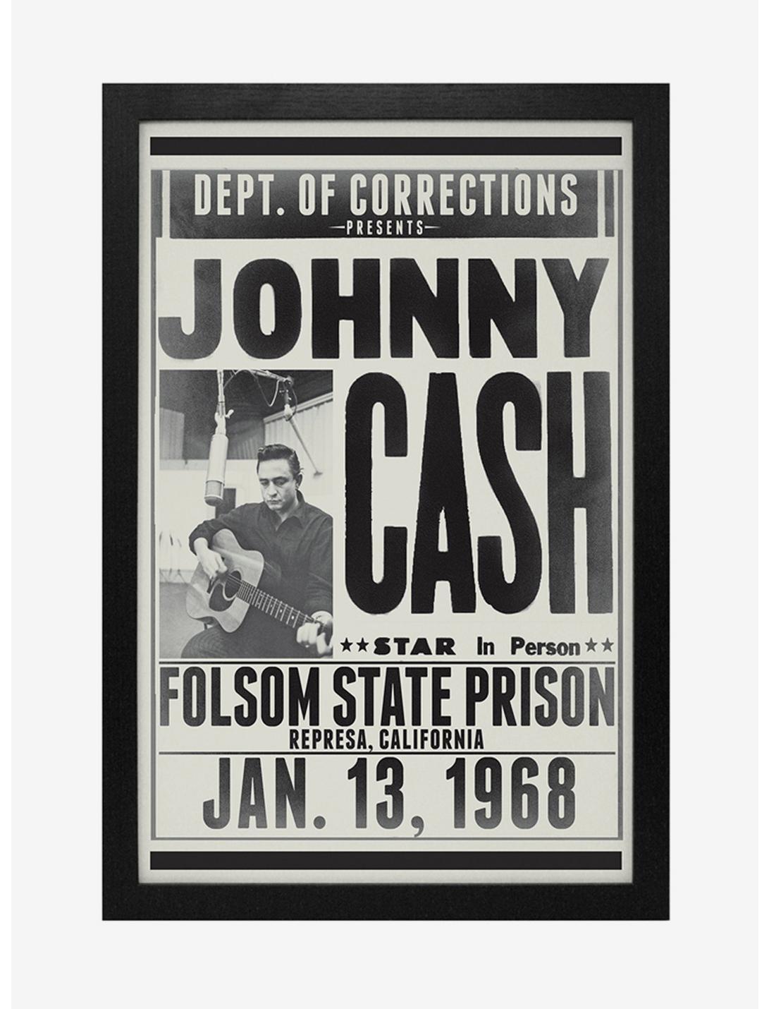 Johnny Cash Folsom State Framed Wood Wall Art, , hi-res