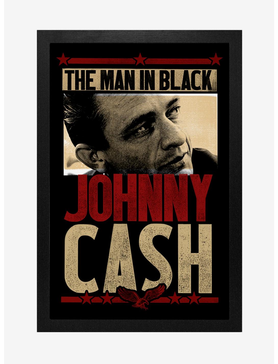 Johnny Cash The Man In Black Framed Wood Wall Art, , hi-res