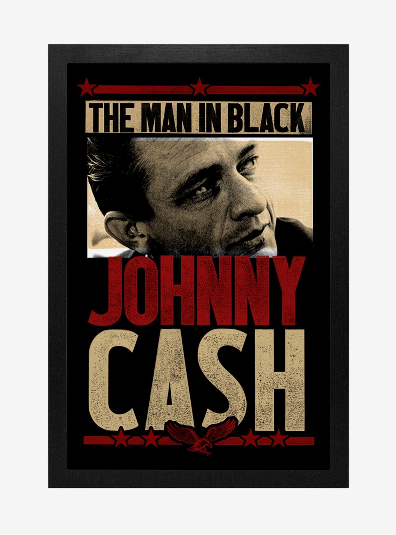 Johnny Cash The Man In Black Framed Wood Wall Art, , hi-res