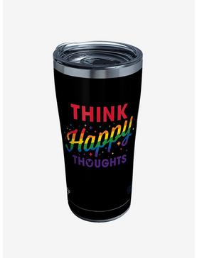 Plus Size Disney Think Happy Thoughts Rainbow 20oz Stainless Steel Tumbler With Lid, , hi-res