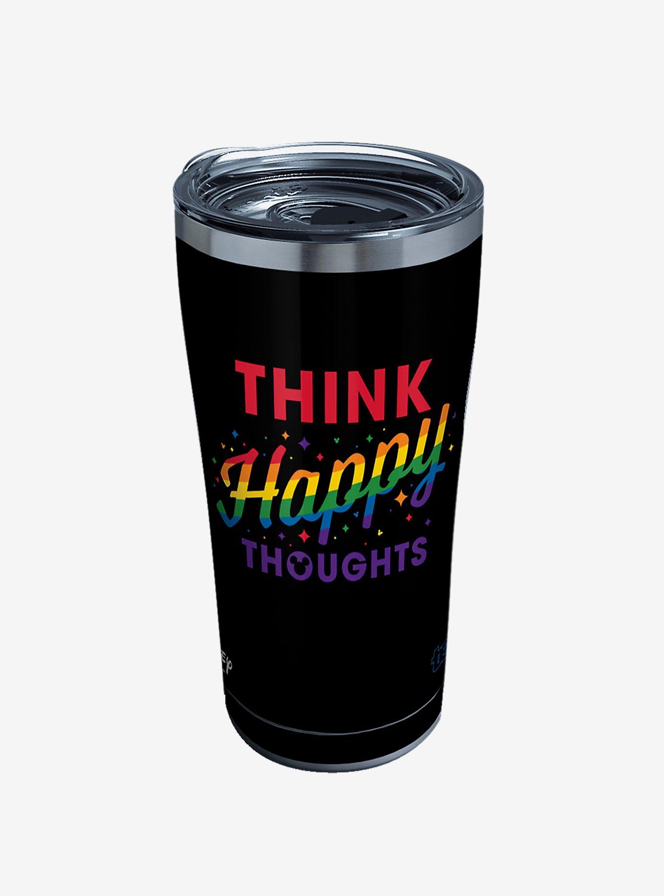 Disney Think Happy Thoughts Rainbow 20oz Stainless Steel Tumbler With Lid, , hi-res