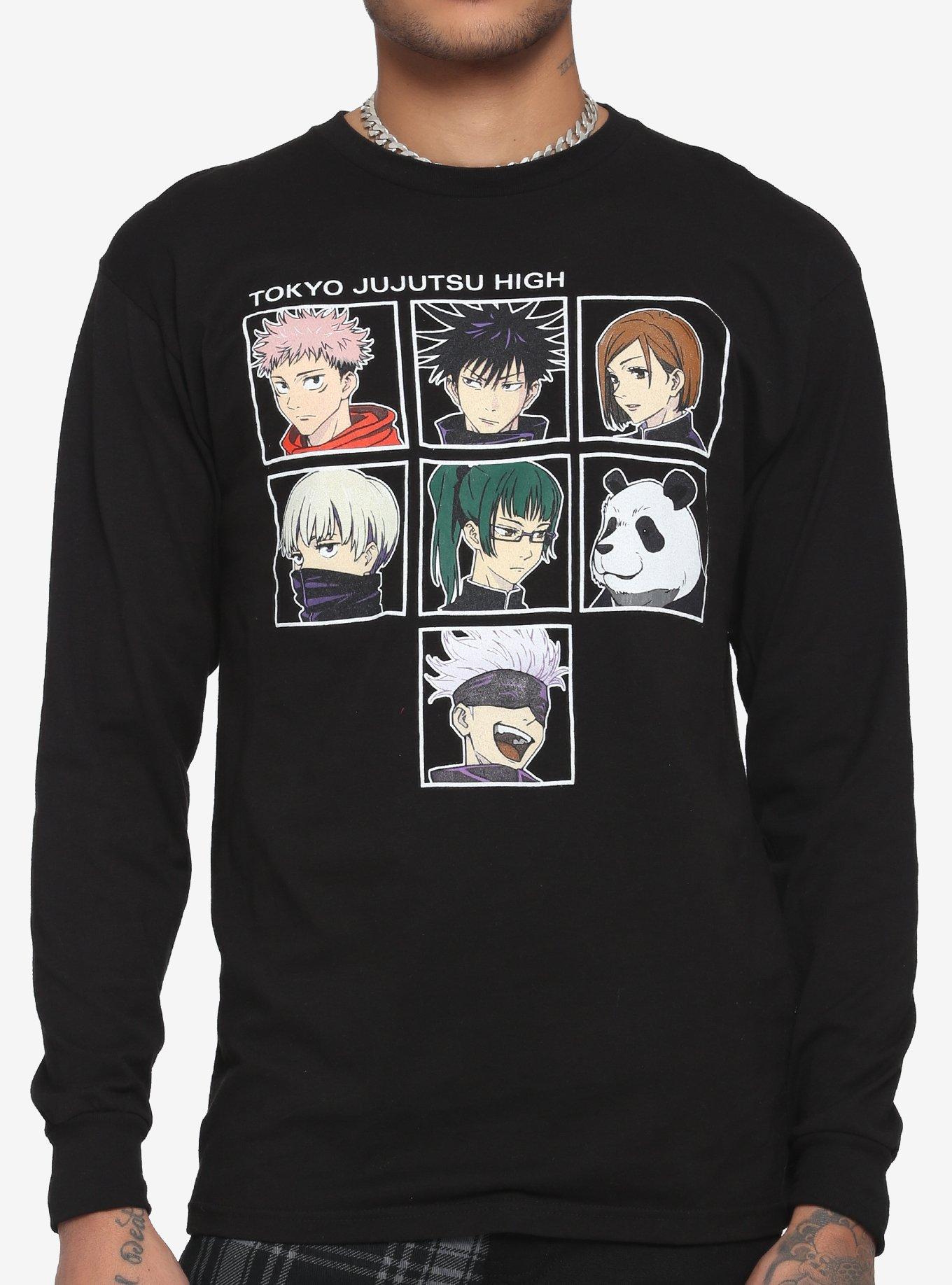 Jujutsu Kaisen Sister Schools Grid Long-Sleeve T-Shirt, BLACK, hi-res