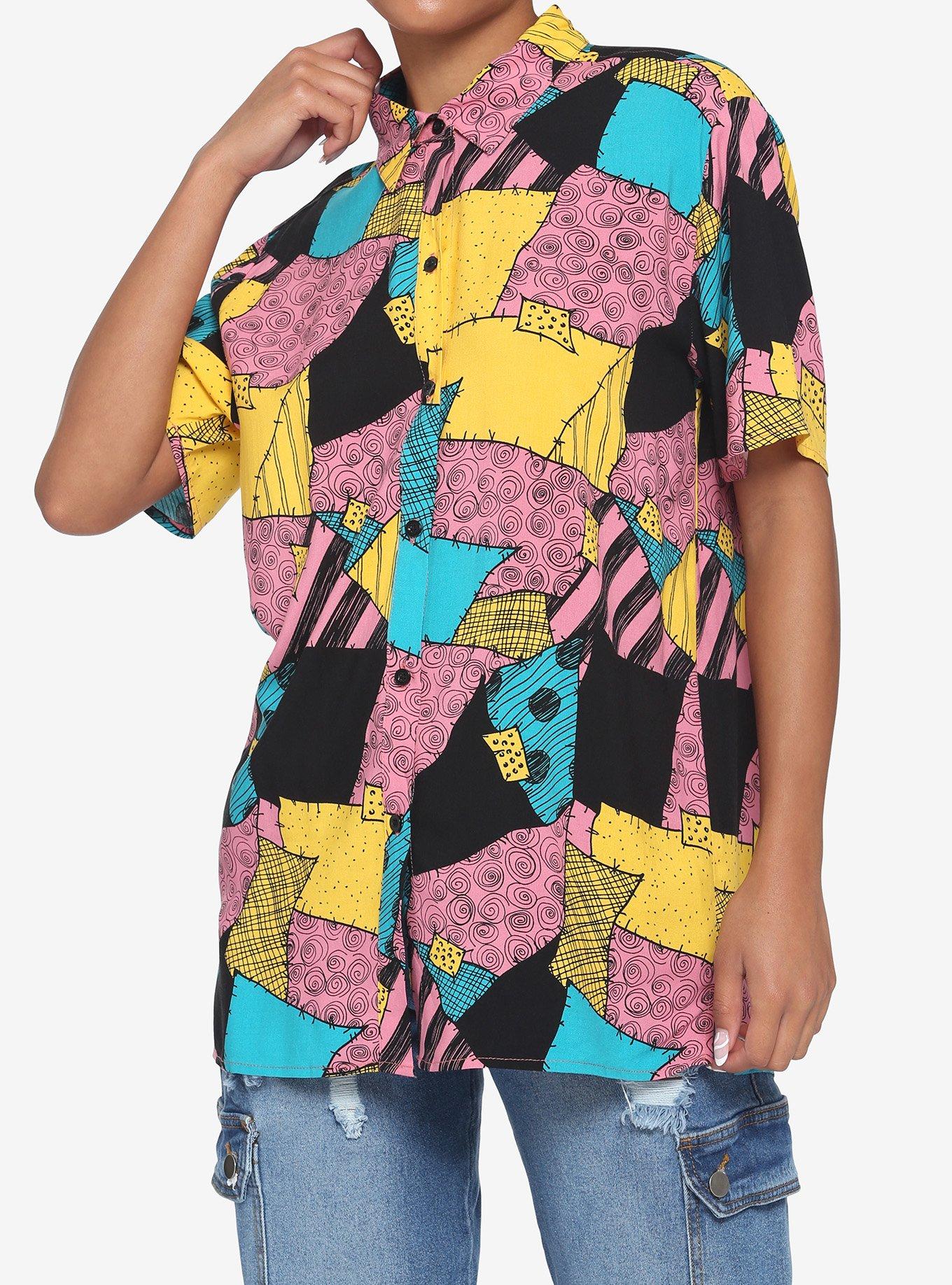 The Nightmare Before Christmas Sally Woven Button-Up, MULTI, hi-res