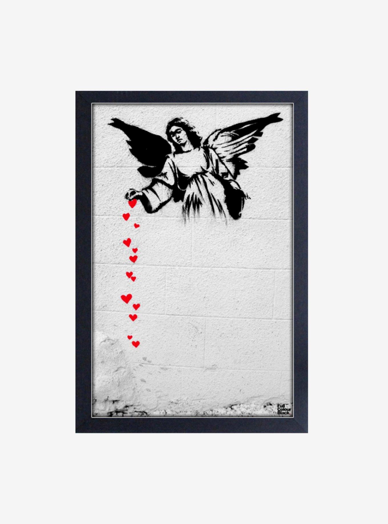 Banksy Angel Hearts Framed Wood Wall Art, , hi-res