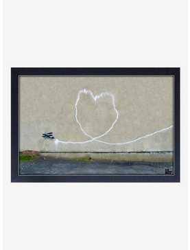 Banksy Biplane Heart Framed Wood Wall Art, , hi-res
