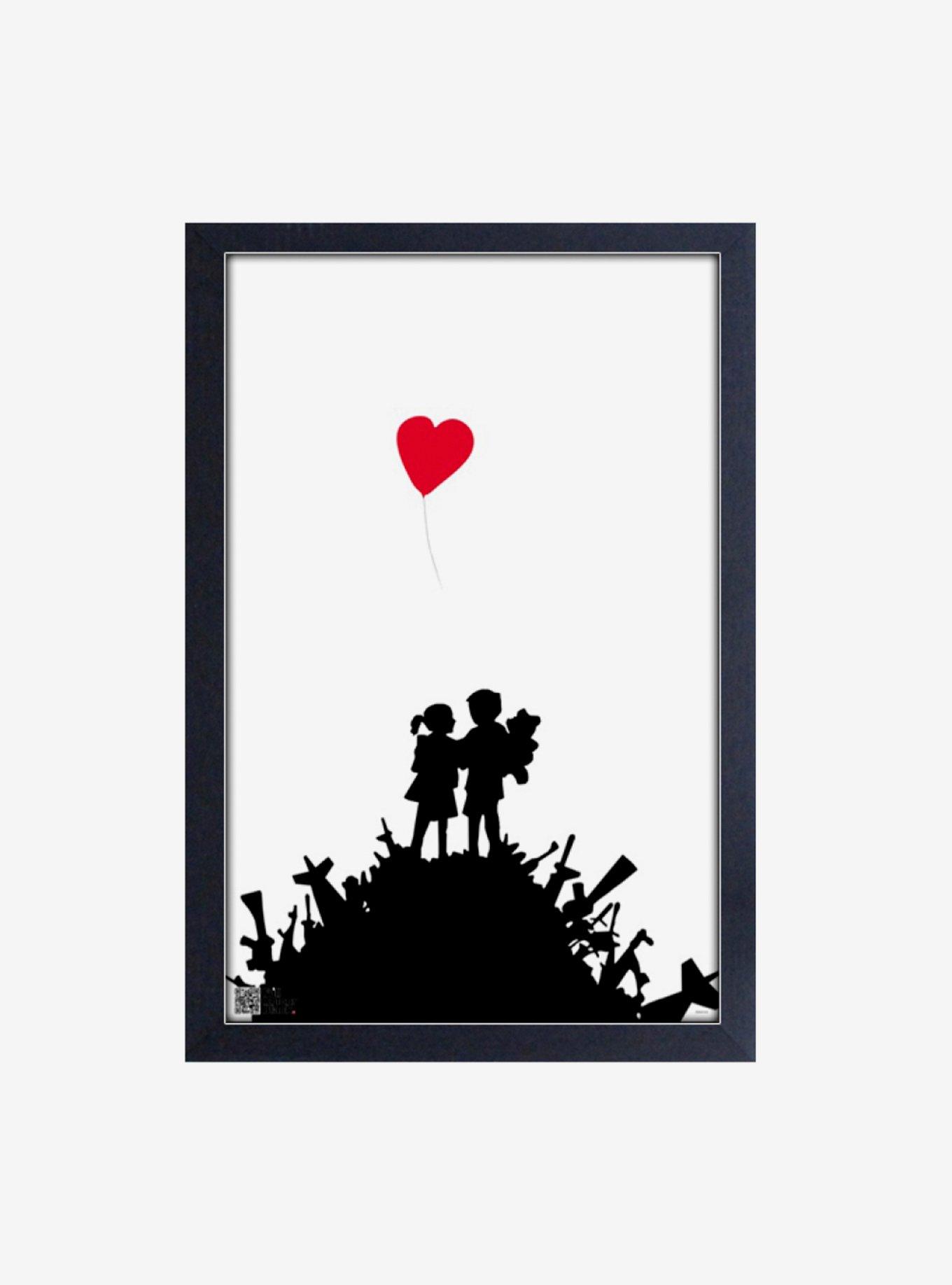 Banksy Bombsite Love Framed Wood Wall Art, , hi-res