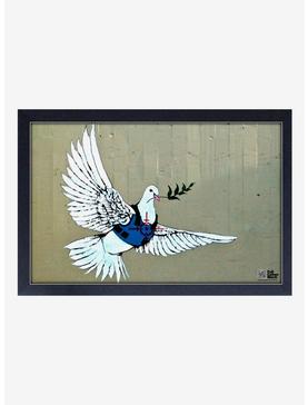 Plus Size Banksy Bulletproof Dove Framed Wood Wall Art, , hi-res