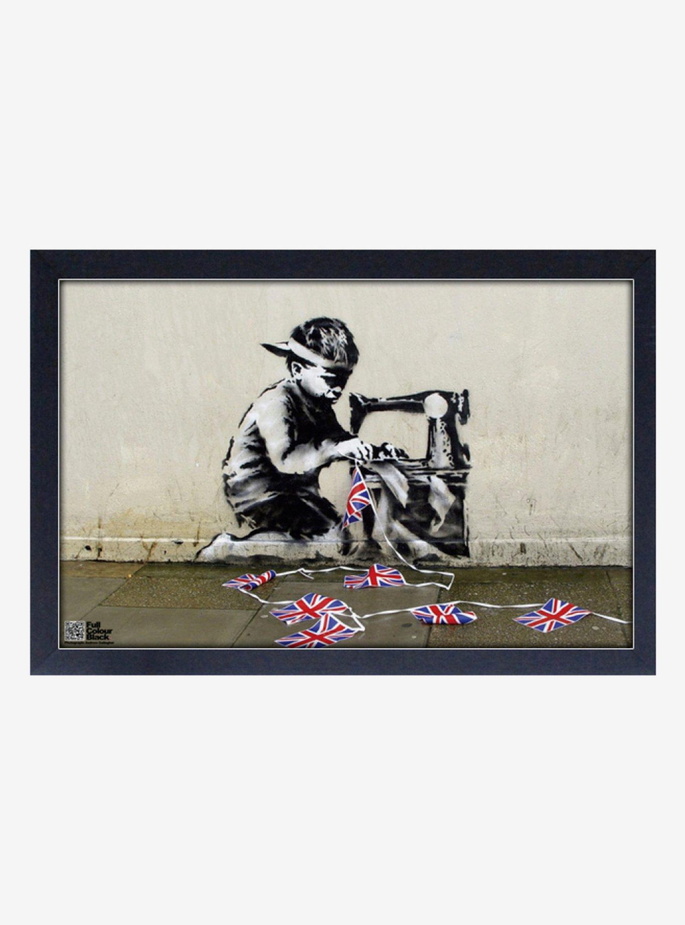 Banksy Bunting Framed Wood Wall Art, , hi-res