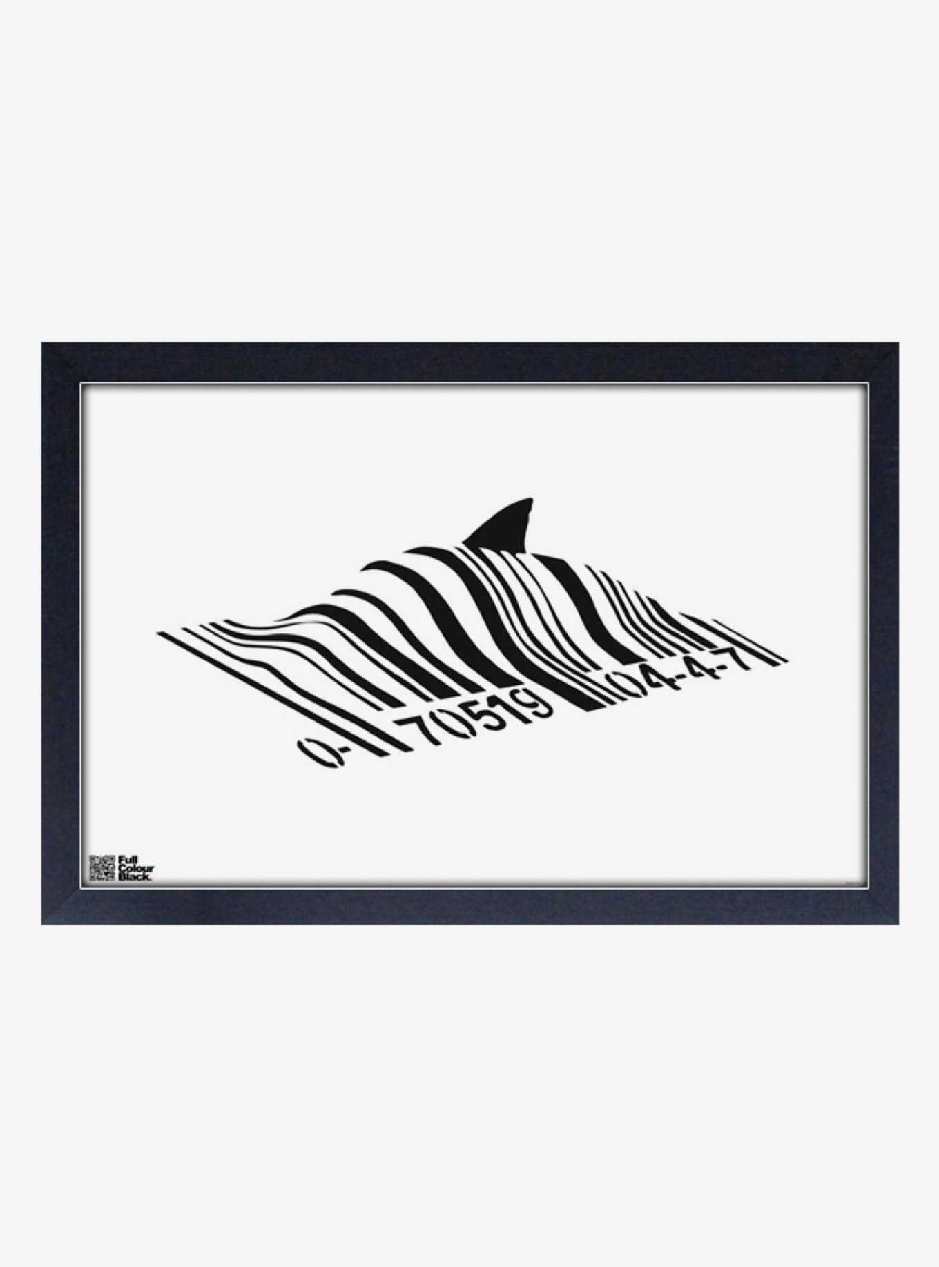 Banksy Barcode Shark Framed Wood Wall Art, , hi-res