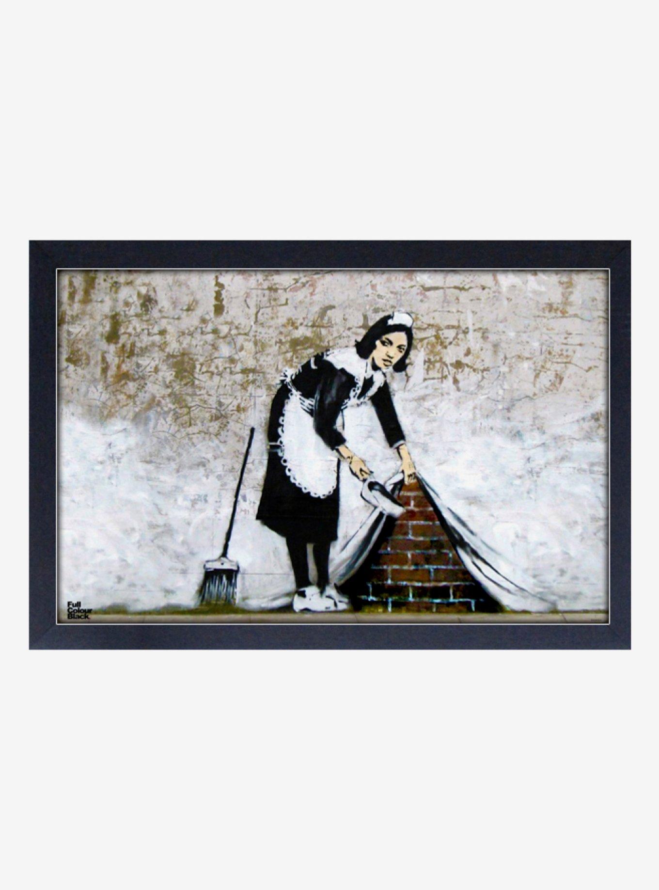 Banksy Camden Maid Framed Wood Wall Art