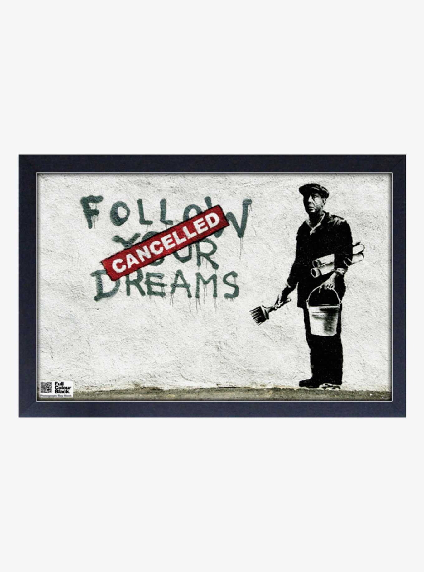 Banksy Follow Your Dreams Landscape Framed Wood Wall Art, , hi-res
