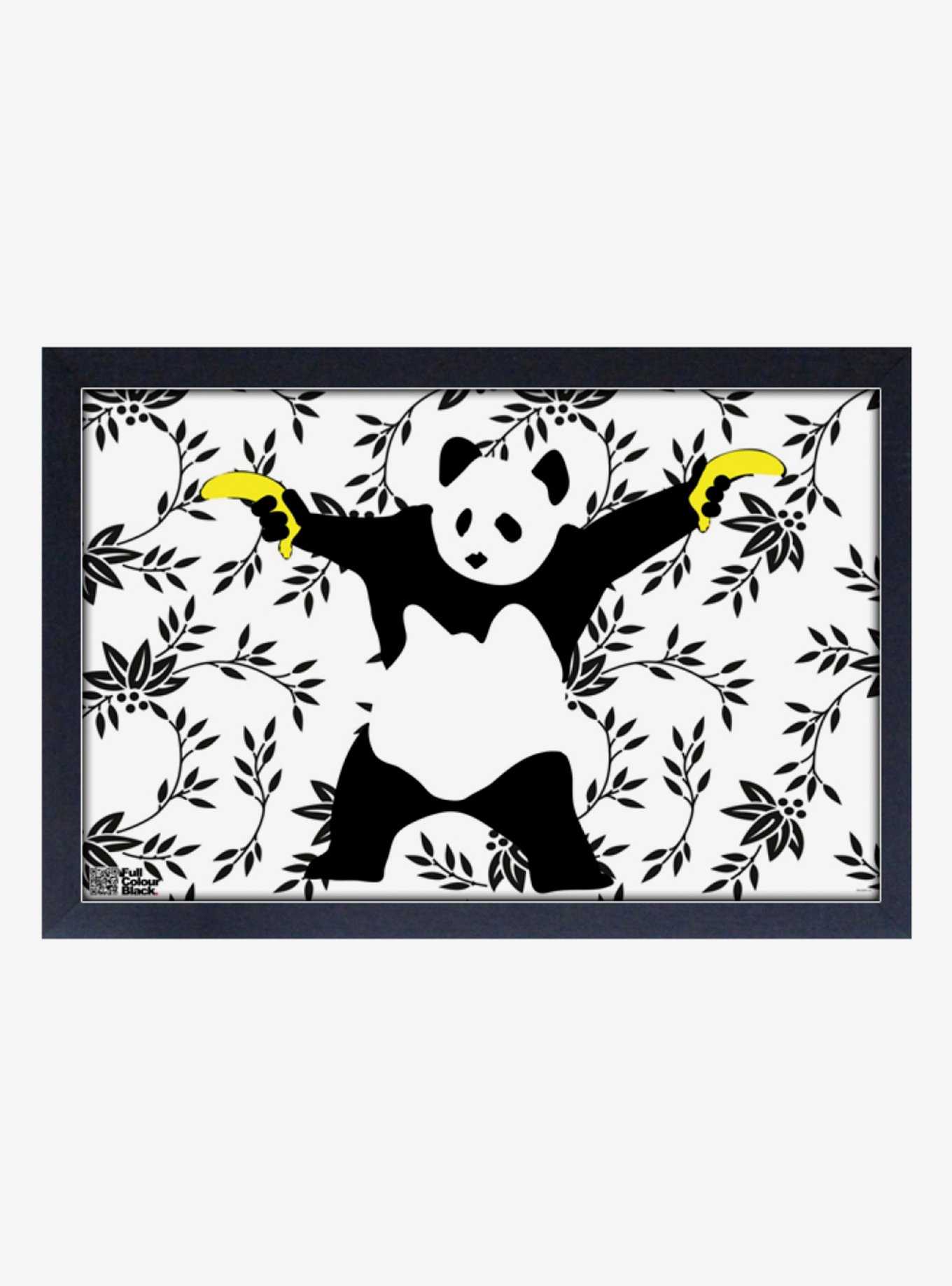 Banksy Panda Bananas Framed Wood Wall Art, , hi-res