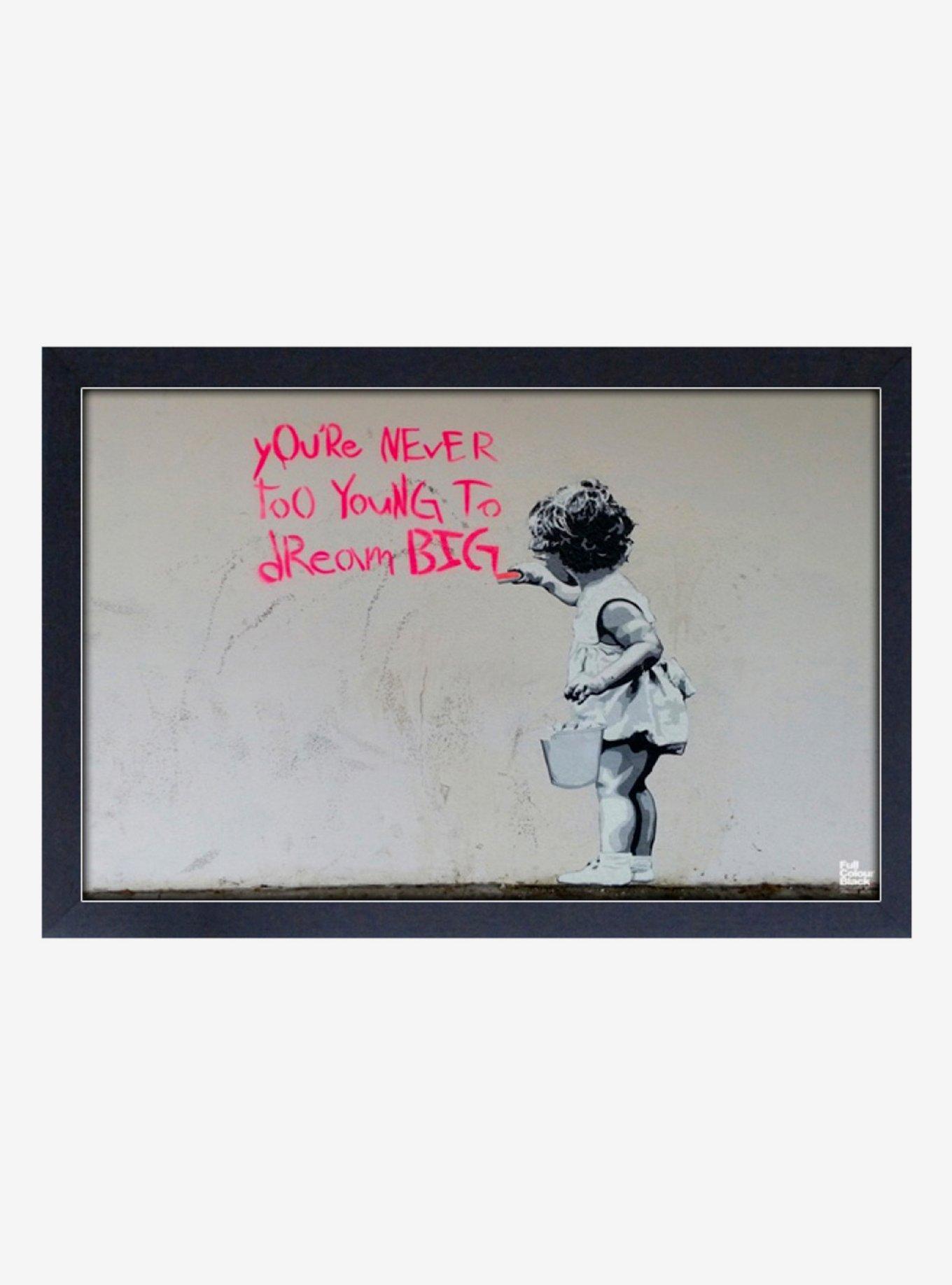 Banksy Dream Big Framed Wood Wall Art, , hi-res