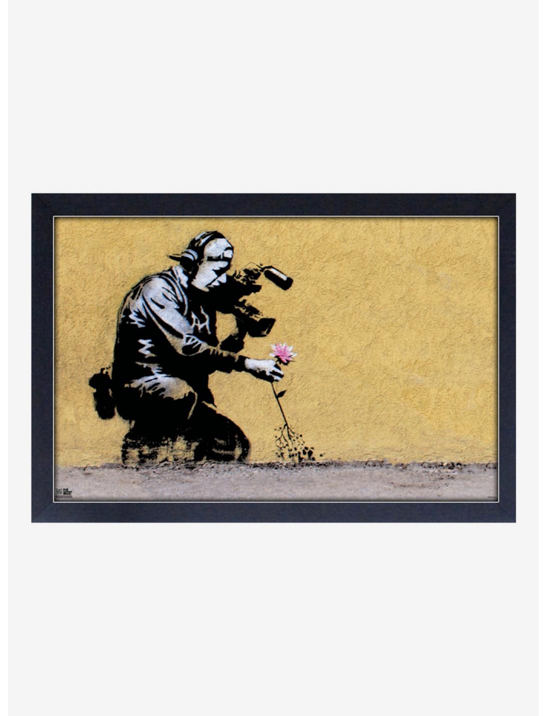 Banksy Flower On Film Framed Wood Wall Art, , hi-res