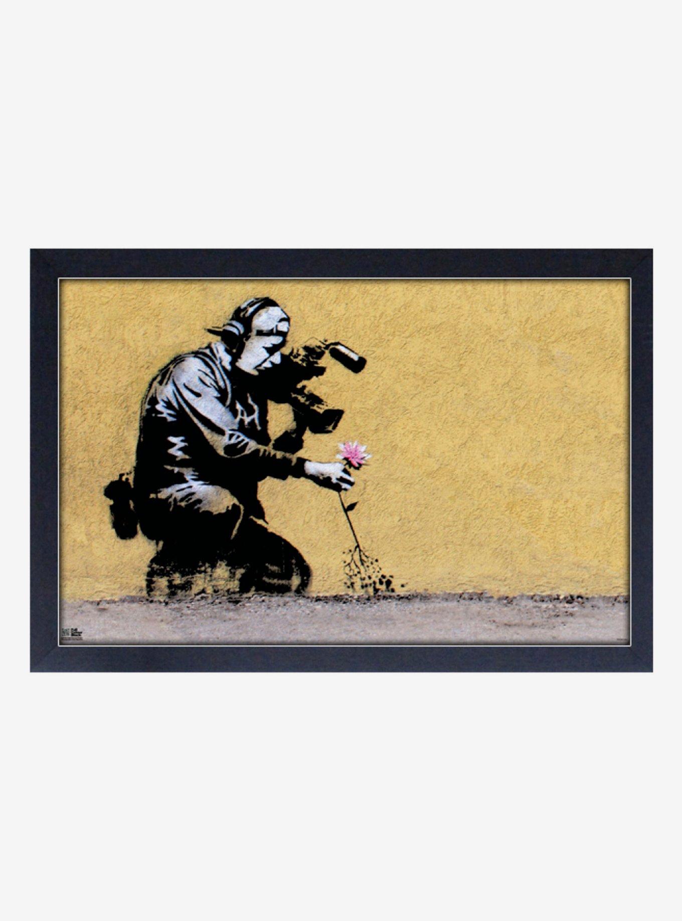 Banksy Flower On Film Framed Wood Wall Art, , hi-res