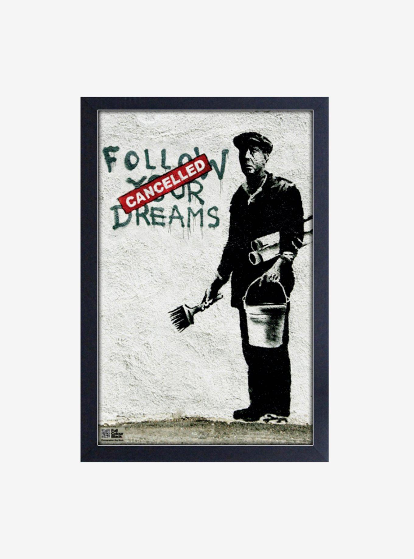 Banksy Follow Your Dreams Portrait Framed Wood Wall Art, , hi-res