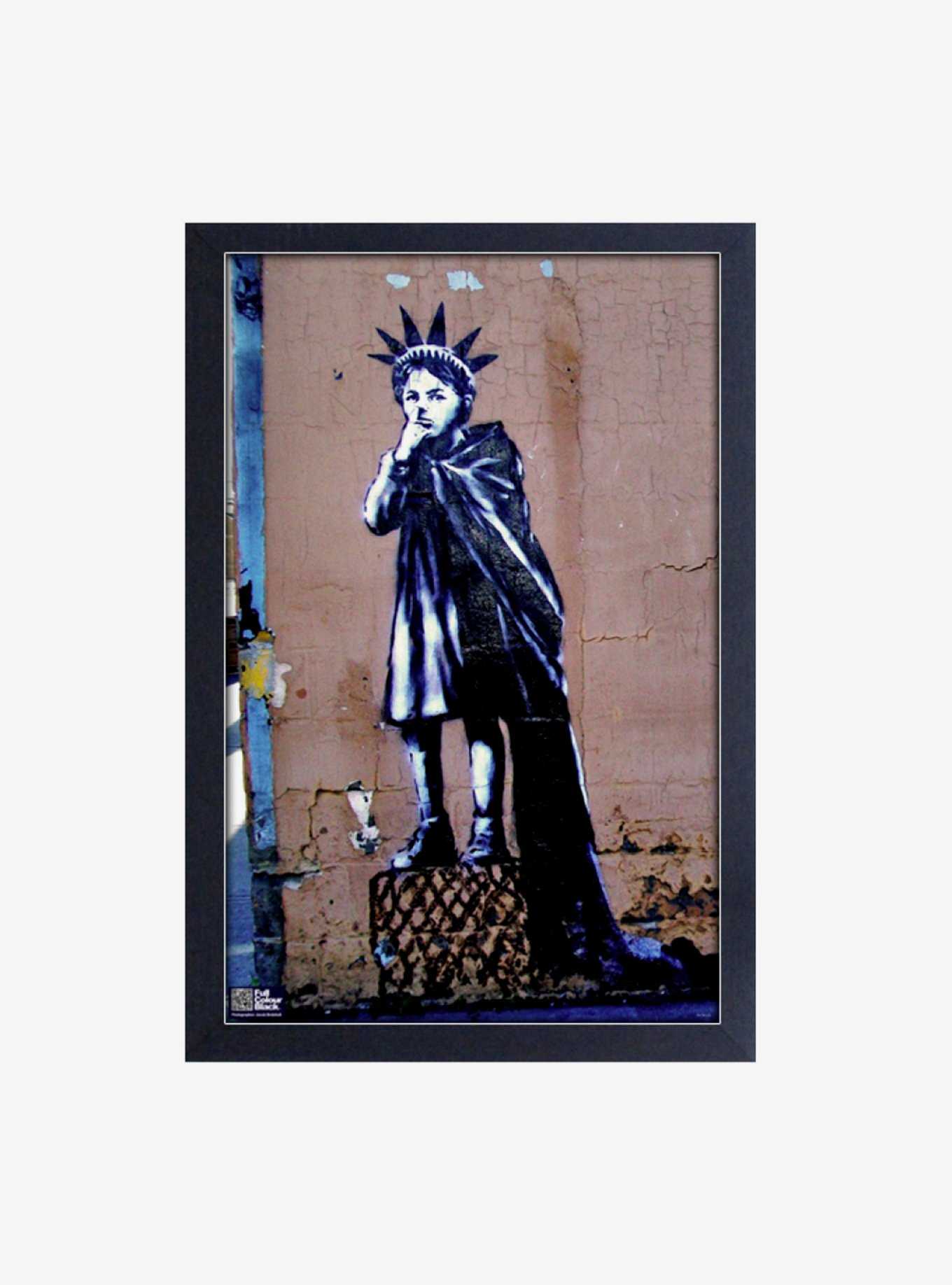 Banksy Liberty Girl Framed Wood Wall Art, , hi-res