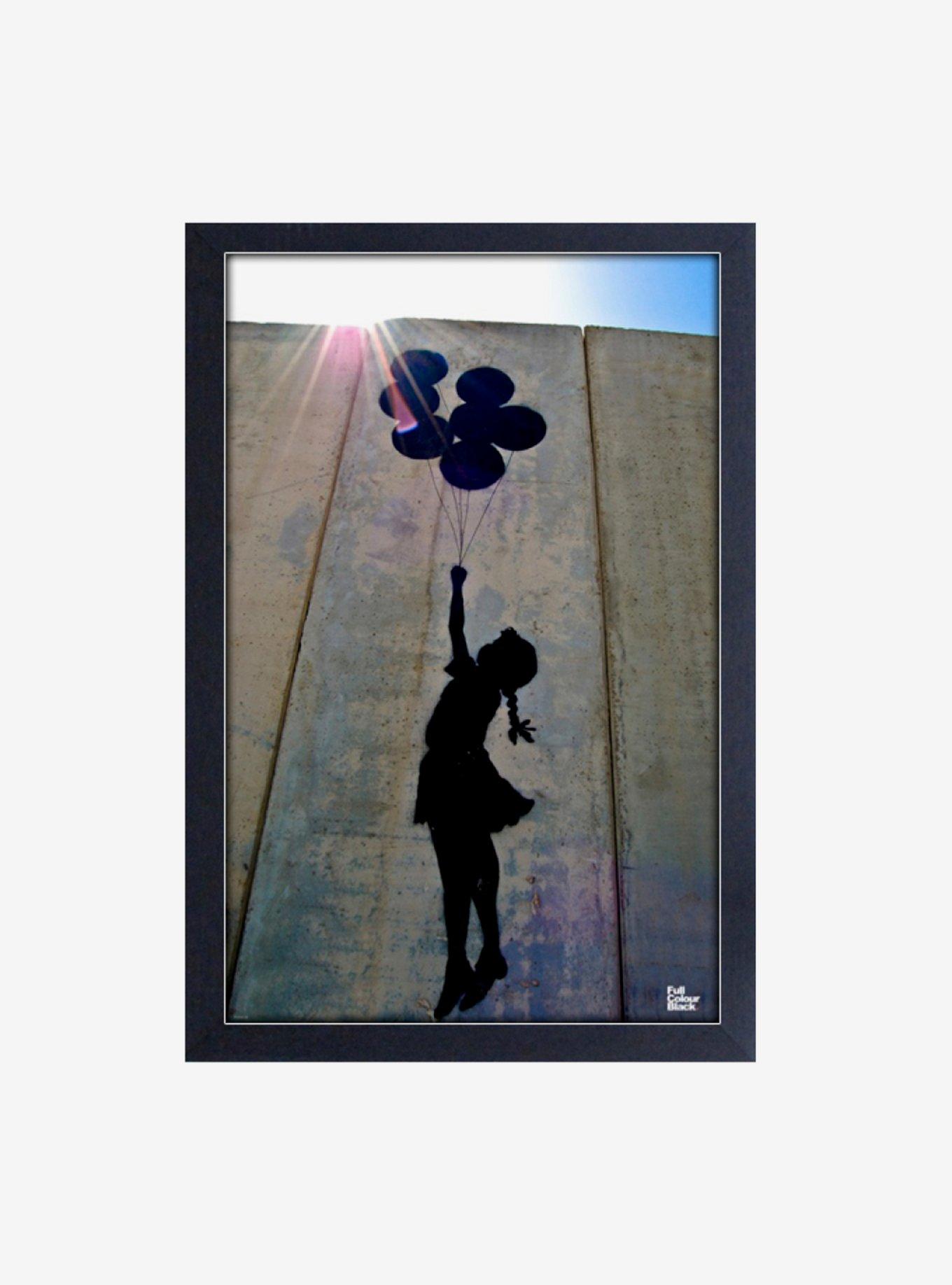 Banksy Palestine Balloon Girl Framed Wood Wall Art, , hi-res