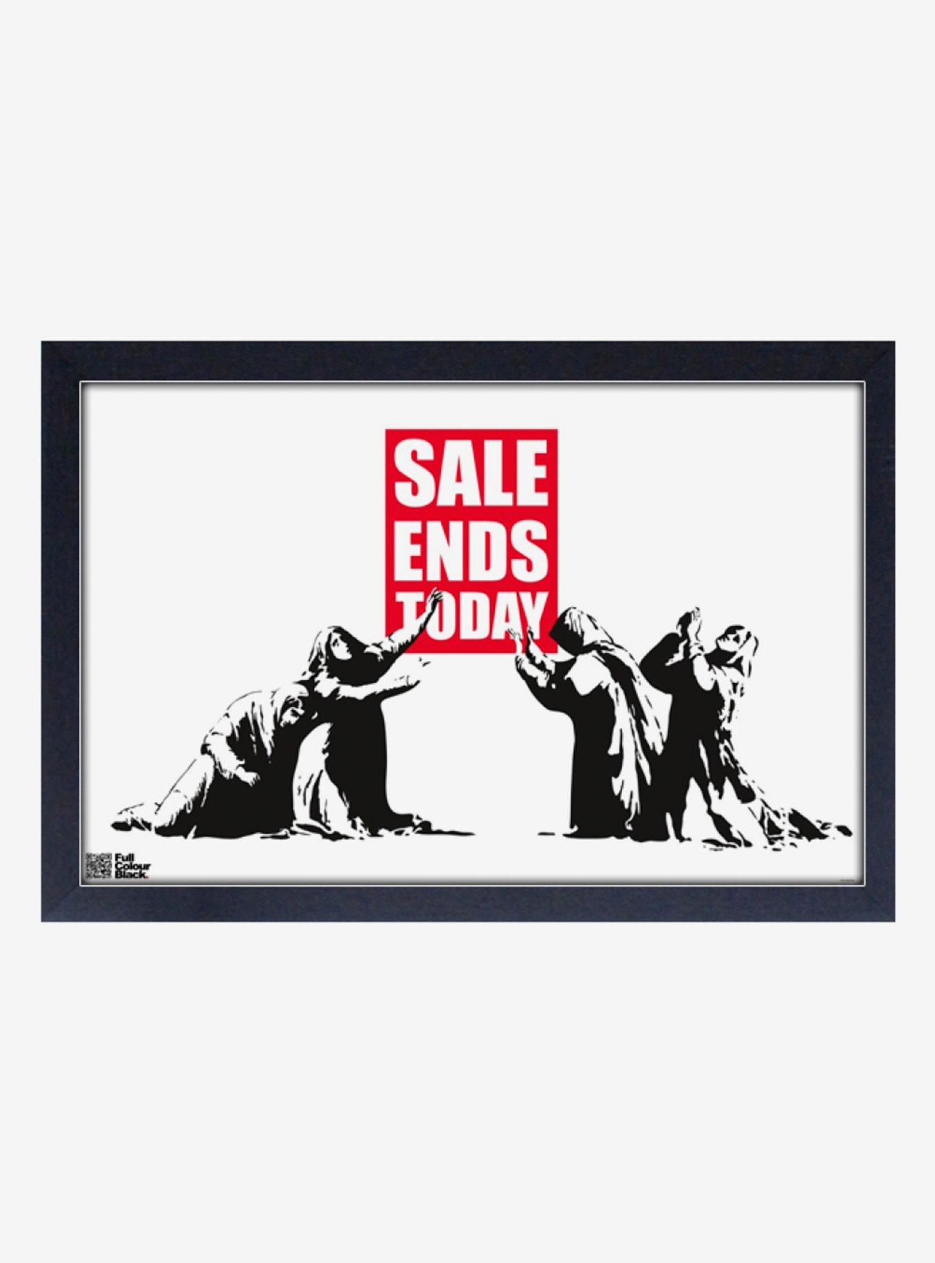 Banksy Sale Ends Today Framed Wood Wall Art, , hi-res