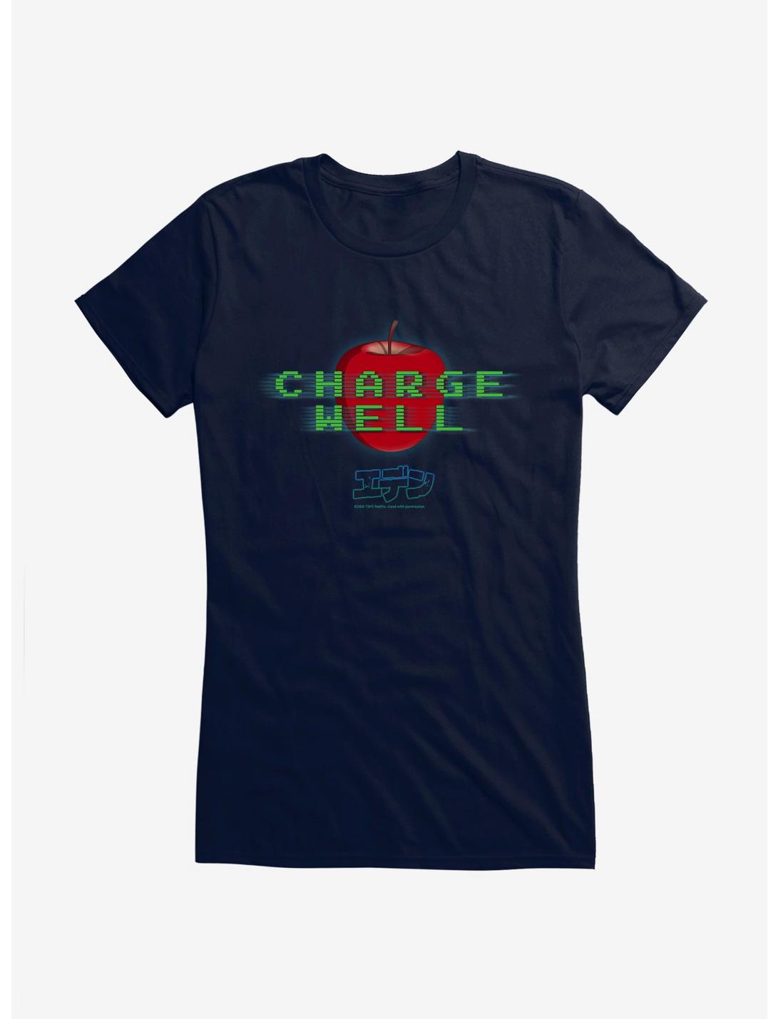 Eden Charge Well Apple Logo Girls T-Shirt, NAVY, hi-res