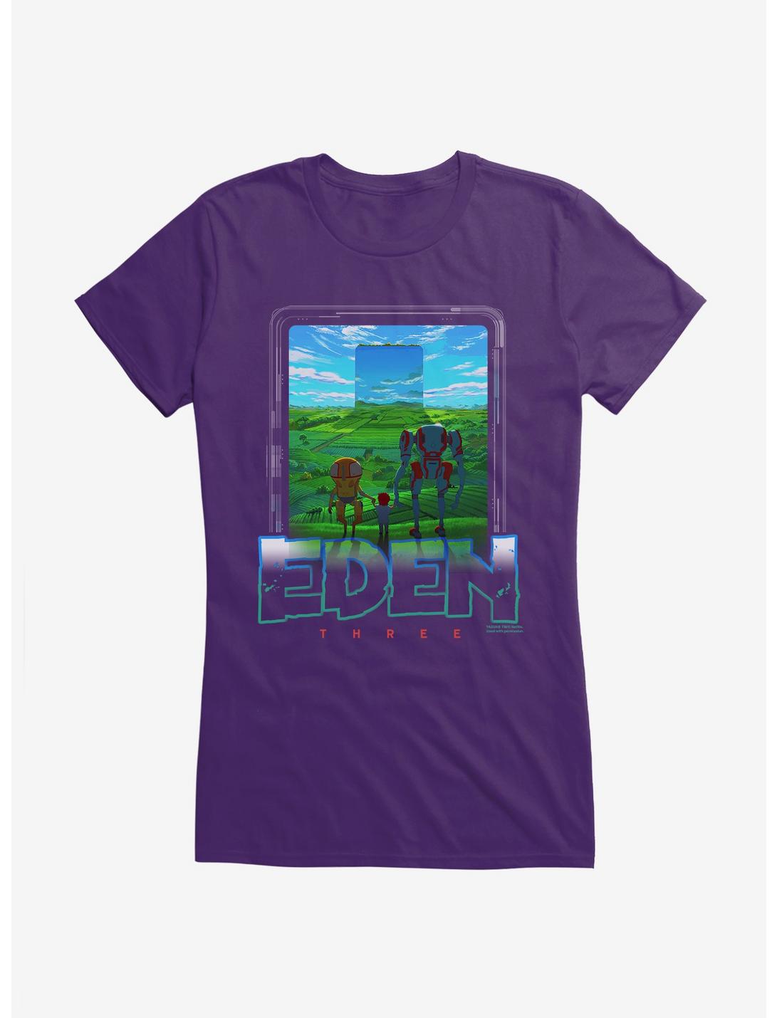 Eden Three Garden Logo Girls T-Shirt, PURPLE, hi-res