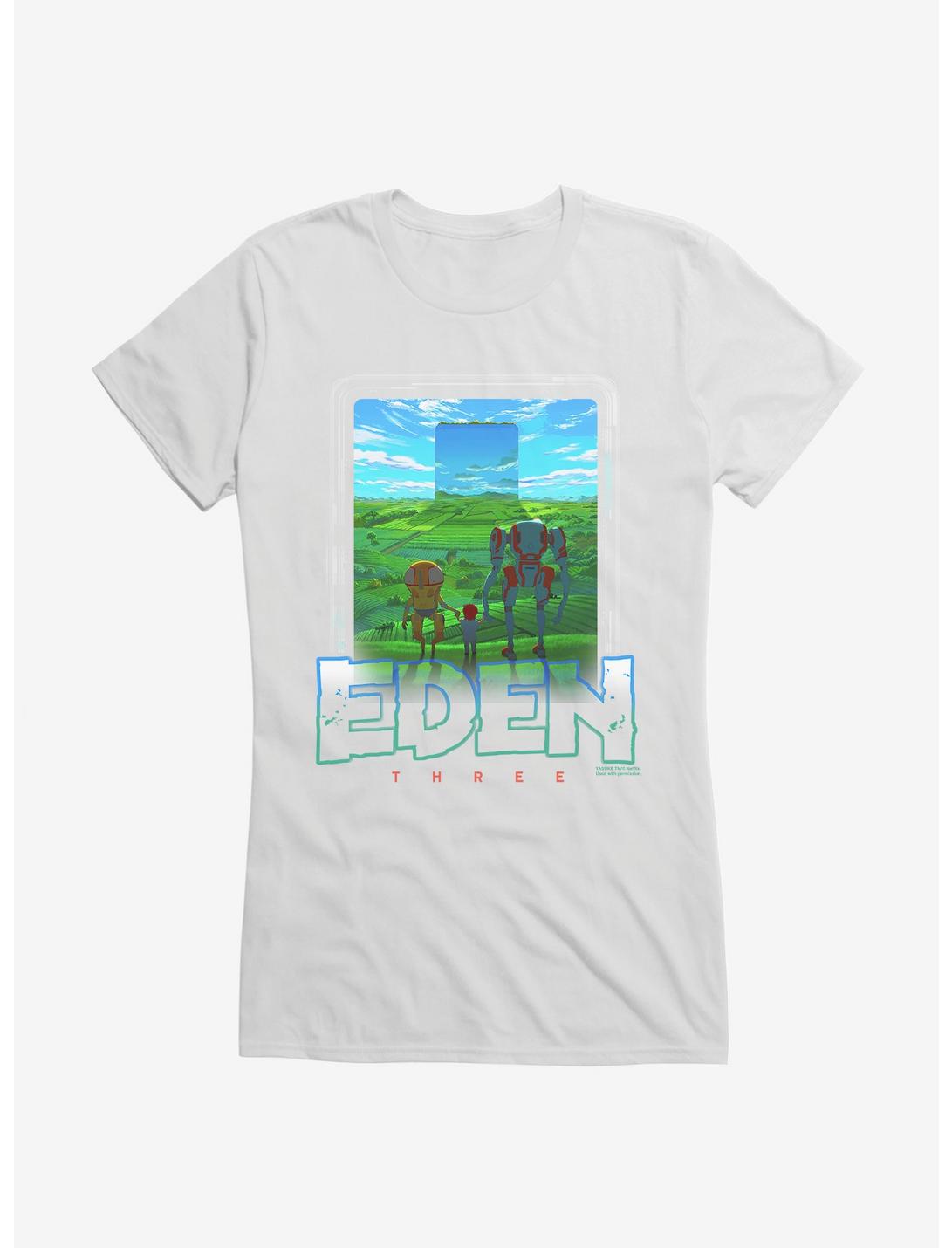 Eden Three Garden Logo Girls T-Shirt, WHITE, hi-res