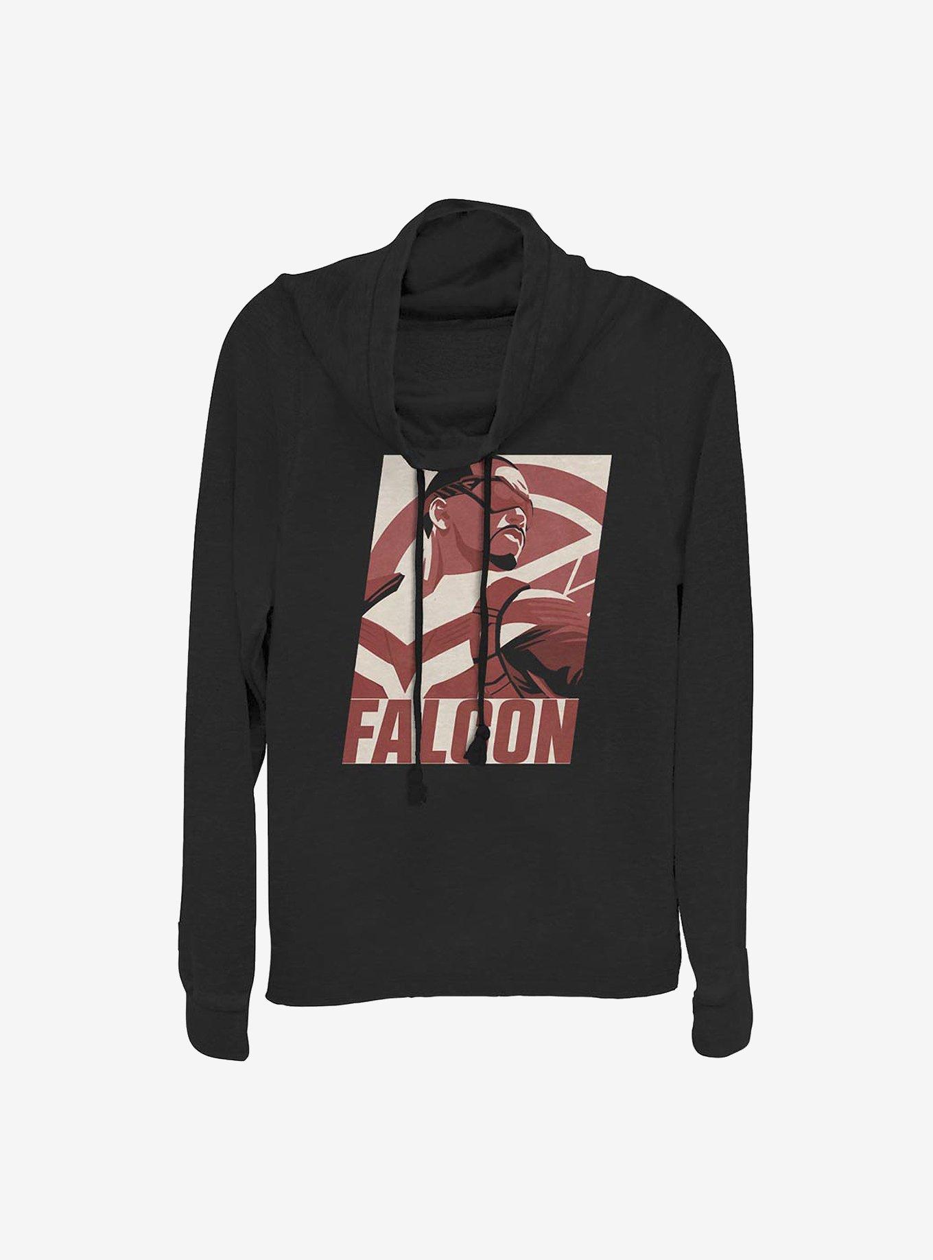 Marvel The Falcon And The Winter Soldier Falcon Poster Cowlneck Long-Sleeve Girls Top, , hi-res