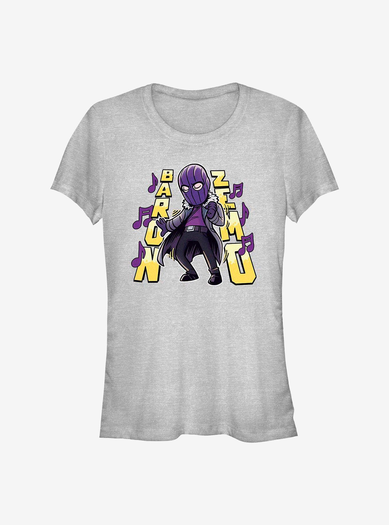 Marvel The Falcon And The Winter Soldier Baron Zemo Cartoon Girls T-Shirt, ATH HTR, hi-res