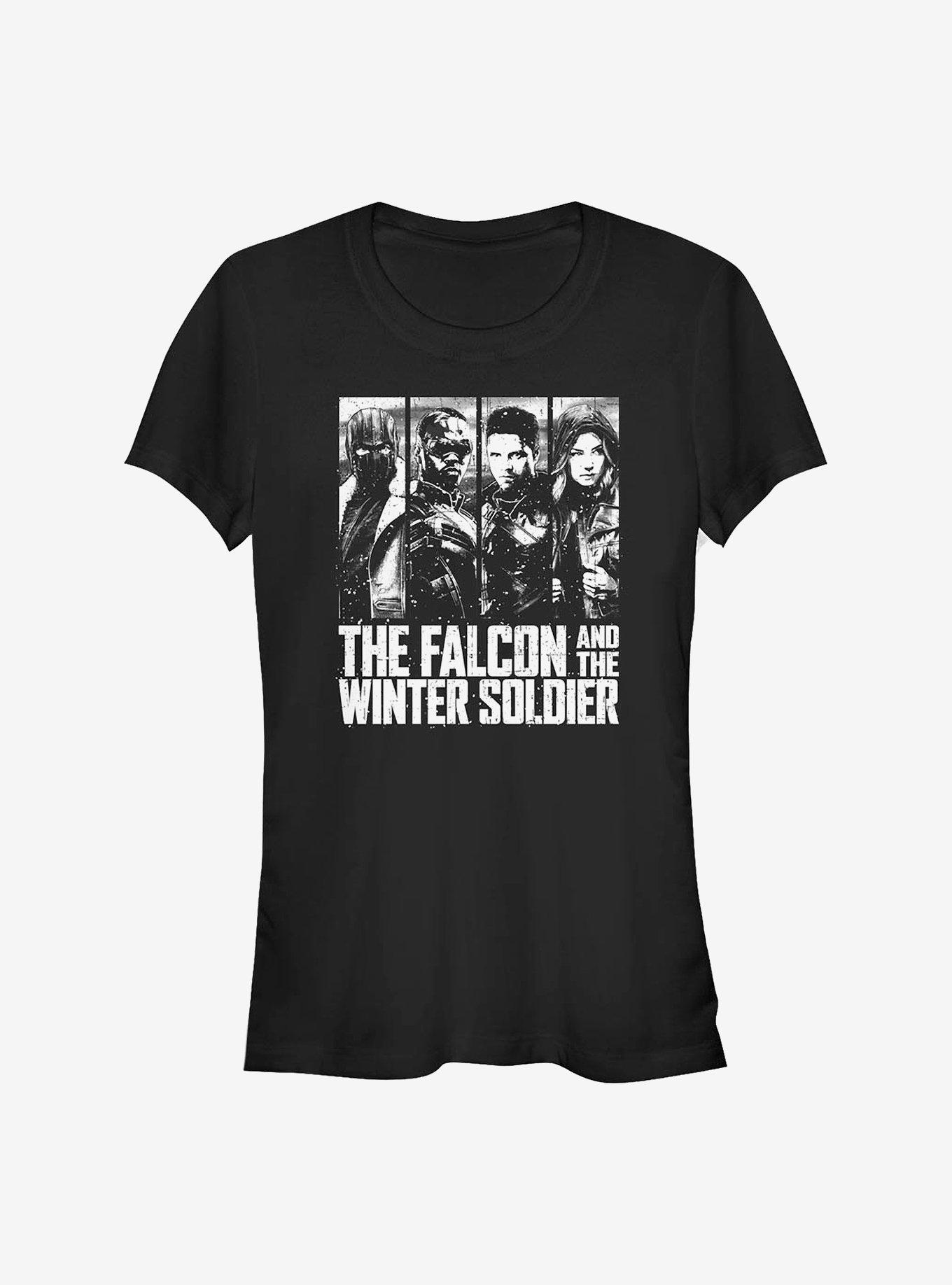 Marvel The Falcon And The Winter Soldier Characters Girls T-Shirt, BLACK, hi-res