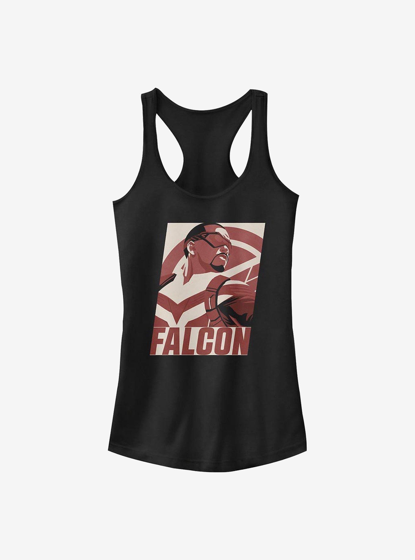 Marvel The Falcon And The Winter Soldier Falcon Poster Girls Tank, BLACK, hi-res