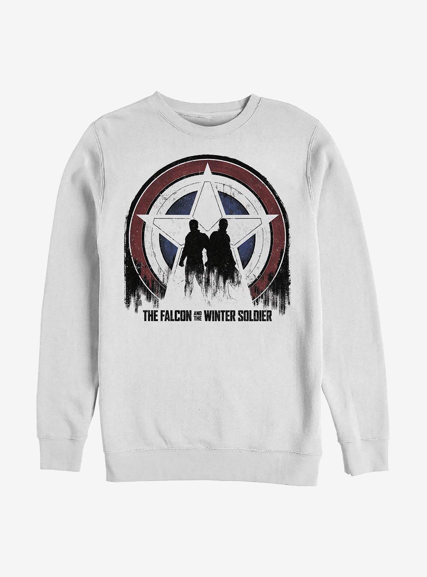 Marvel The Falcon And The Winter Soldier Silhouette Shield Crew Sweatshirt, , hi-res