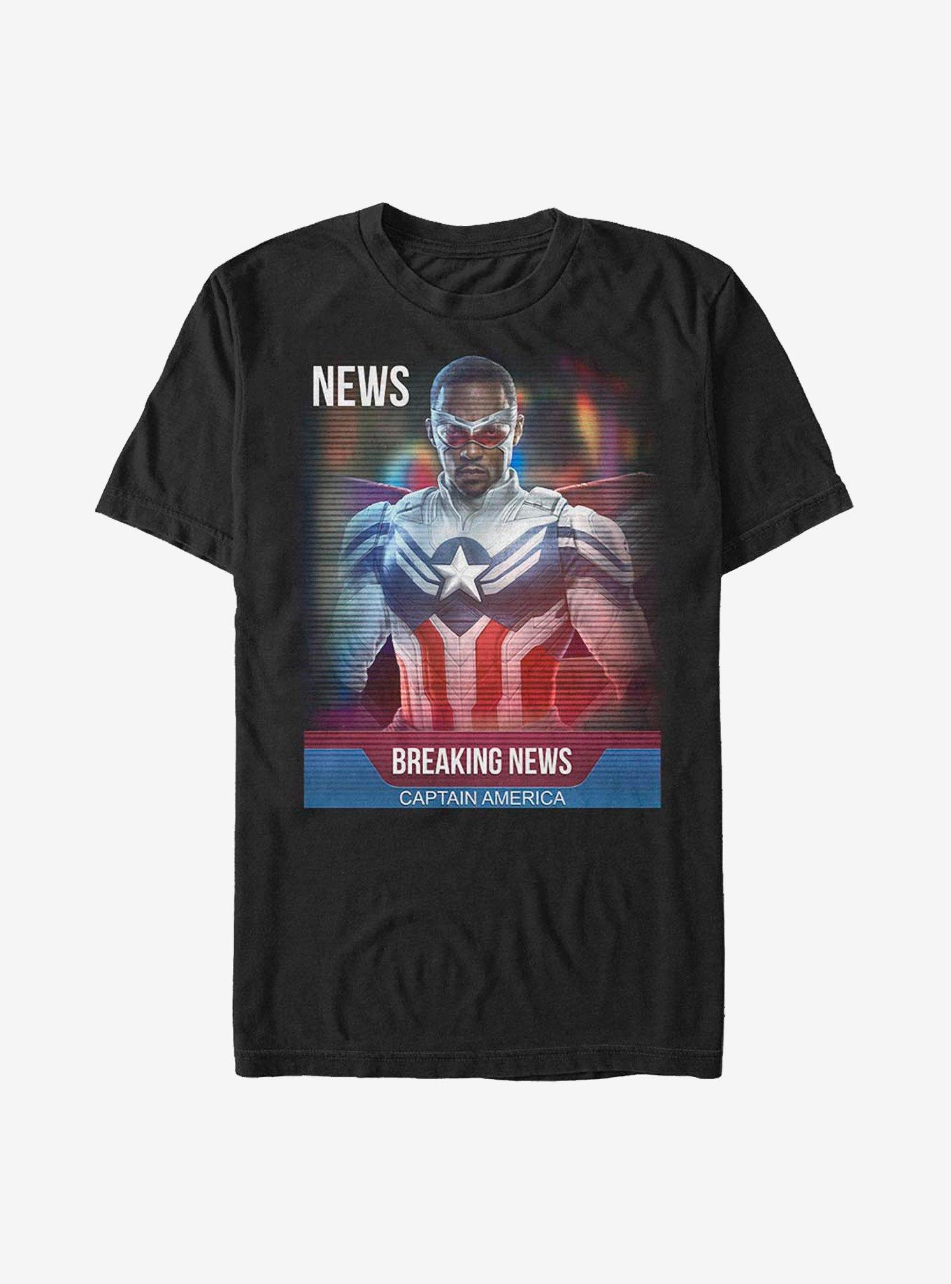 Marvel The Falcon And The Winter Soldier Breaking News T-Shirt, BLACK, hi-res