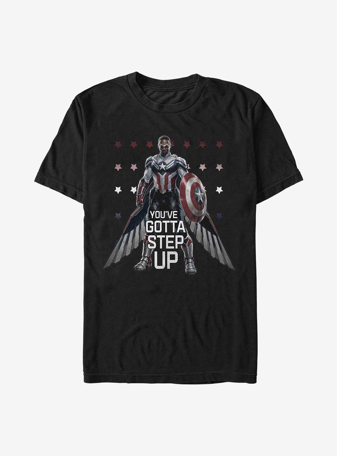 Marvel The Falcon And The Winter Soldier Falcon Step Up T-Shirt, BLACK, hi-res