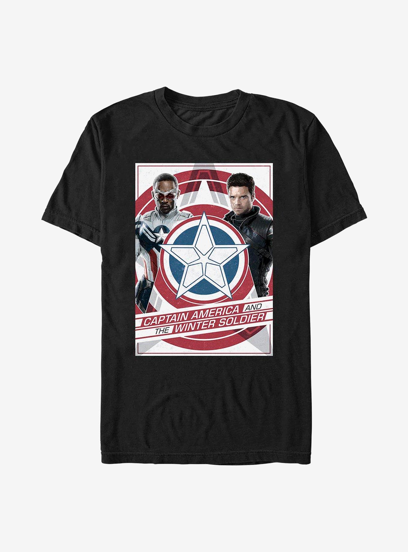 Marvel The Falcon And The Winter Soldier Shield Poster T-Shirt, BLACK, hi-res