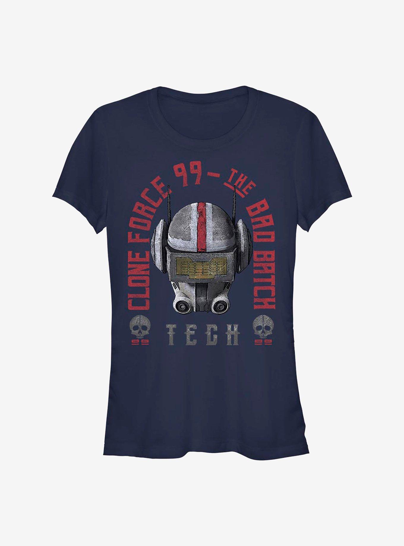 Star Wars: The Bad Batch Clone Force 99 Tech Girls T-Shirt, NAVY, hi-res