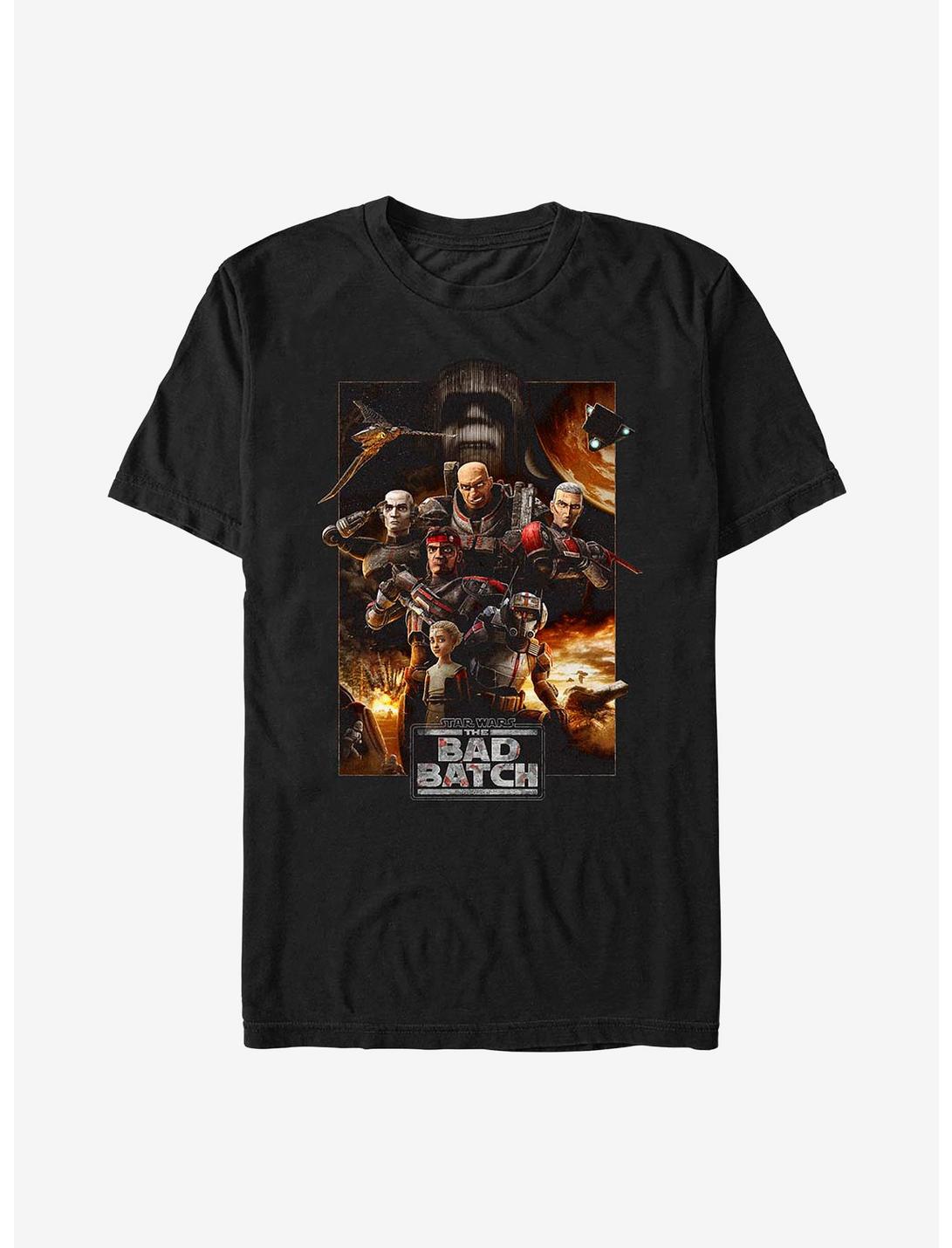 Star Wars: The Bad Batch Bad Action Poster T-Shirt, BLACK, hi-res
