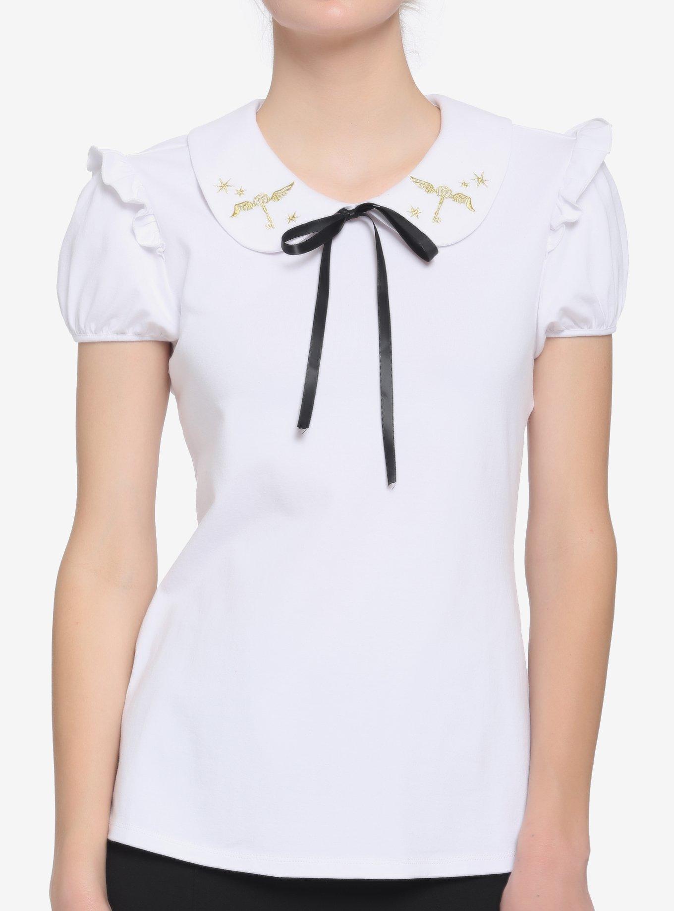 Harry Potter Embroidered Key Collar Top, MULTI, hi-res