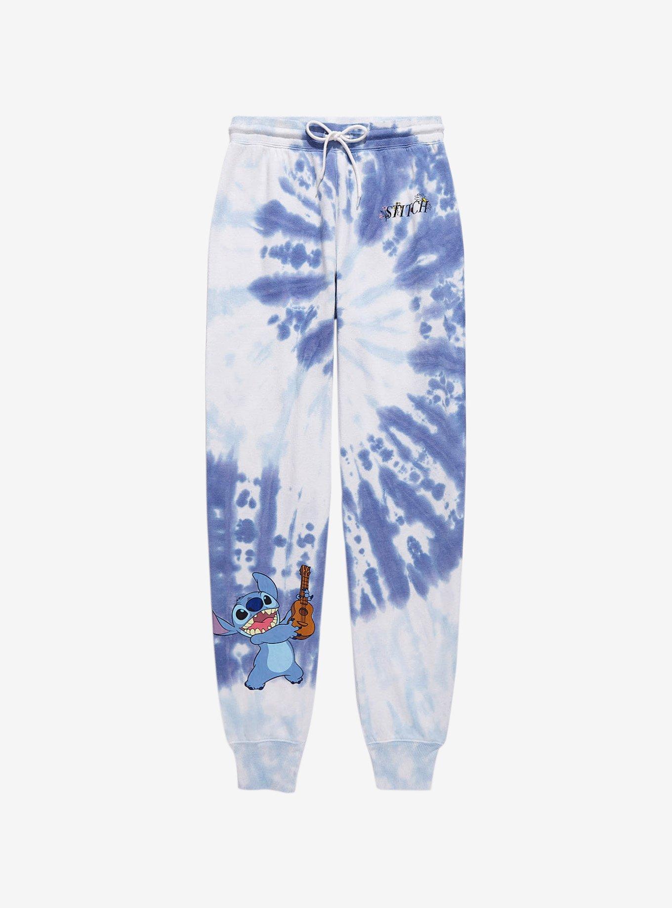 Disney Lilo & Stitch Stitch with Ukulele Women's Tie-Dye Joggers - BoxLunch Exclusive, TIE DYE, hi-res