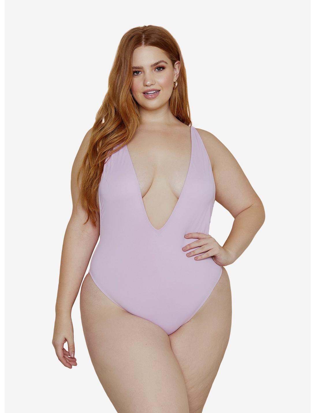 Dippin' Daisy's Euphoria Swimsuit Lilac Plus Size, PURPLE, hi-res