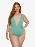 Dippin' Daisy's Euphoria Swimsuit Palm Plus Size, GREEN, hi-res