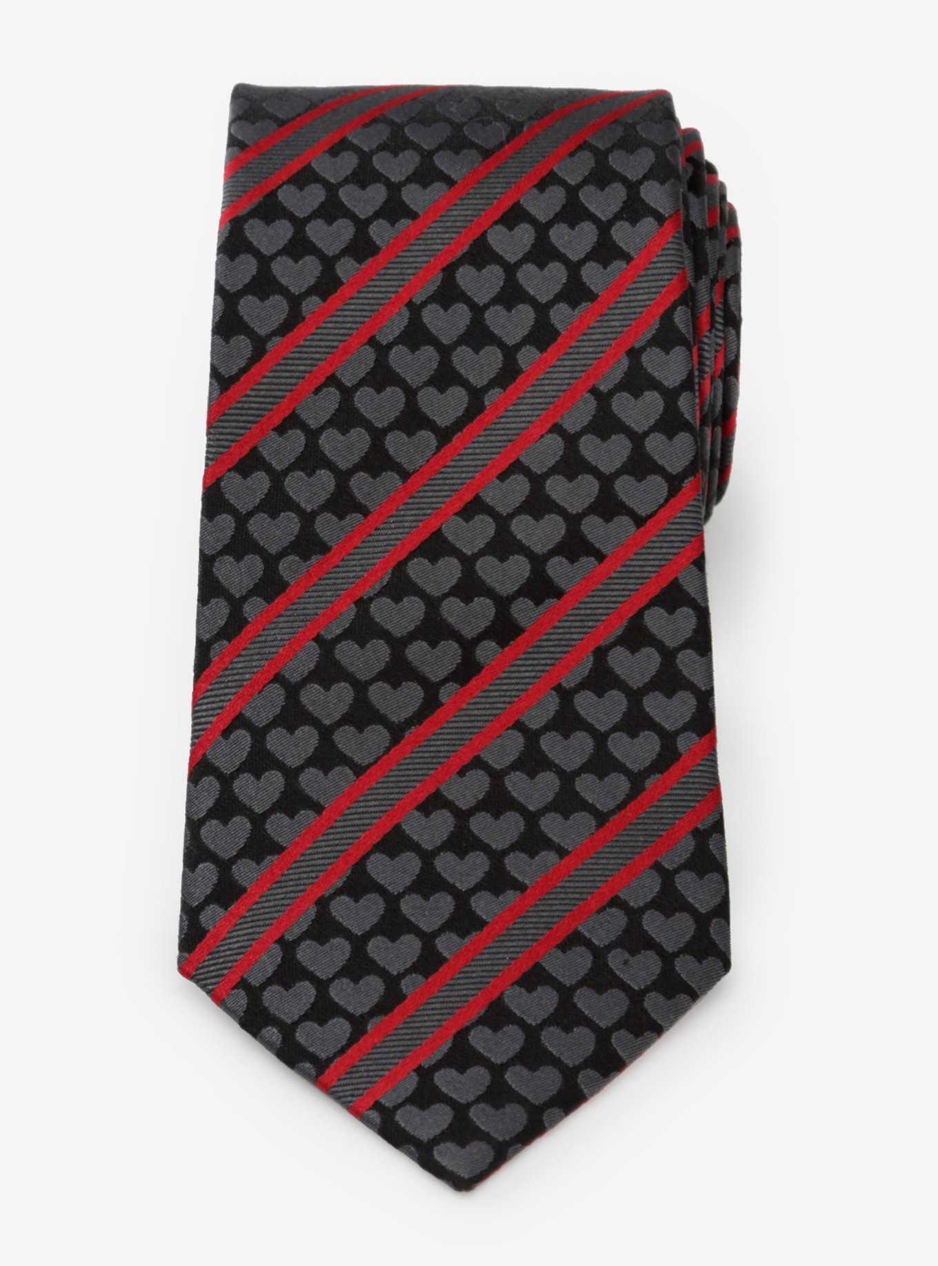 Black Heart Striped Tie, , hi-res