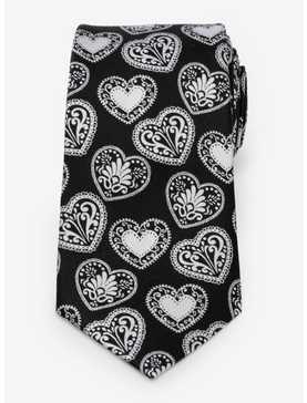 Black and White Paisley Heart Tie, , hi-res
