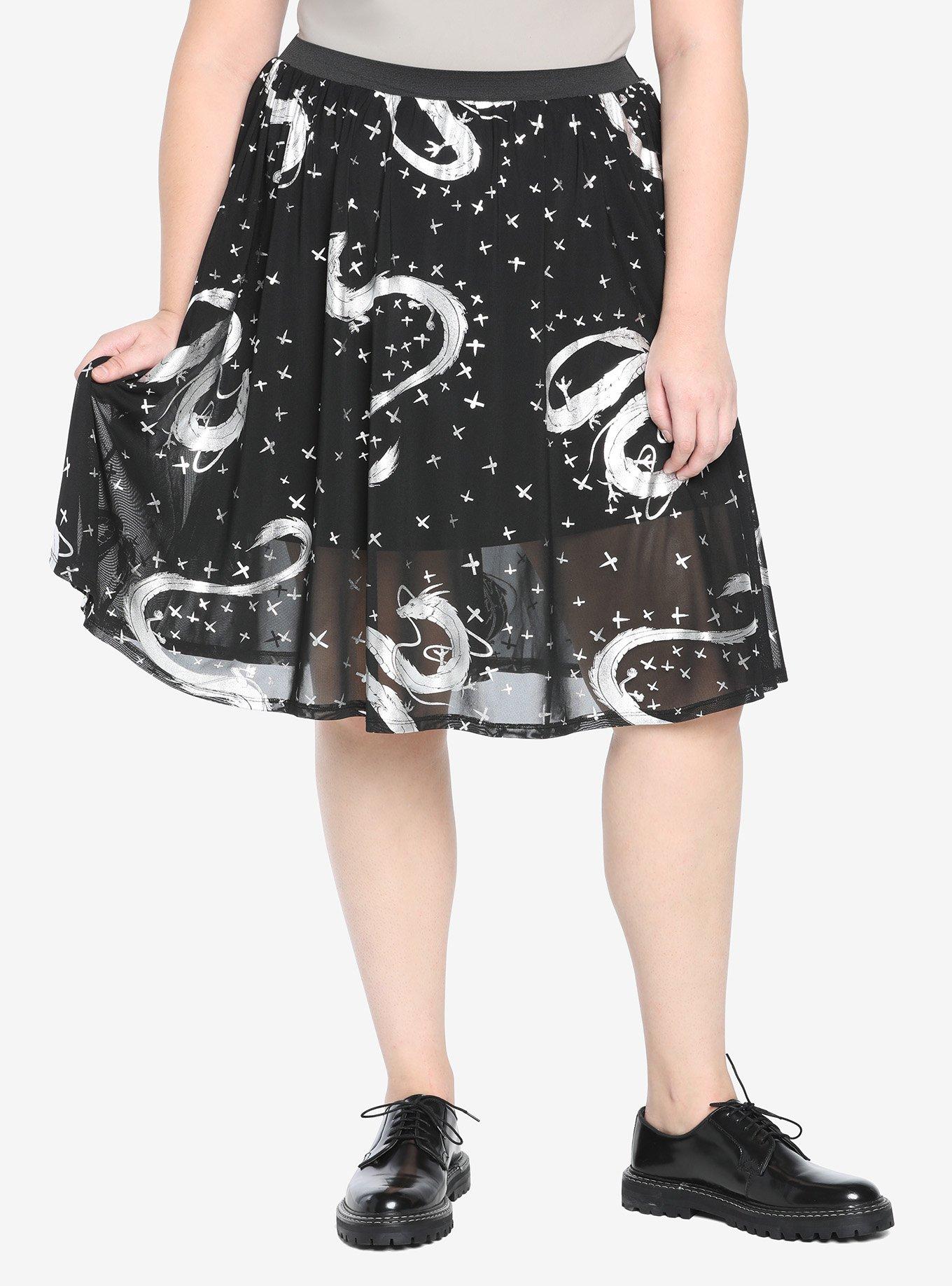 Her Universe Studio Ghibli Spirited Away Haku Mesh Skirt Plus Size, MULTI, hi-res
