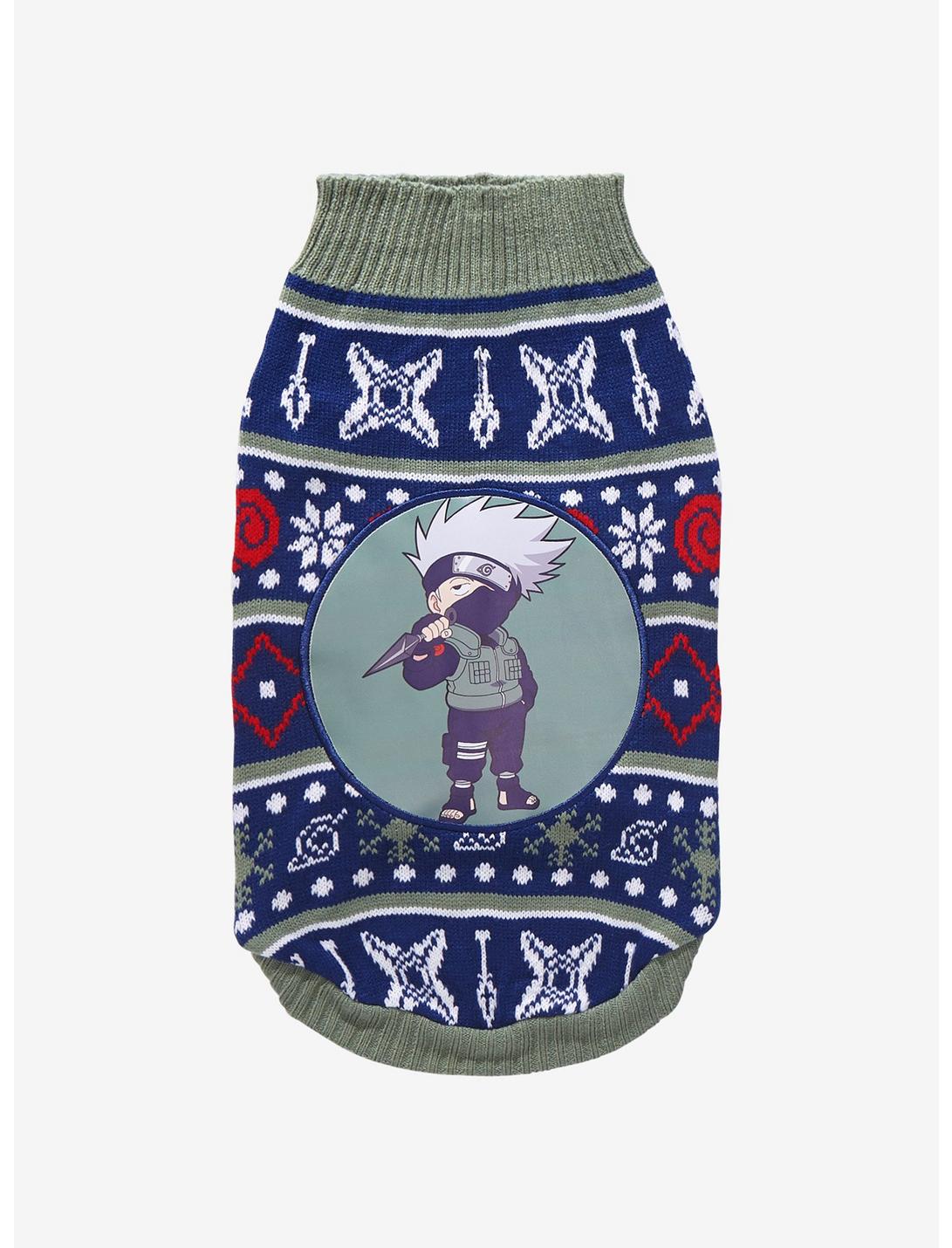 Naruto Shippuden Chibi Kakashi Pet Holiday Sweater - BoxLunch Exclusive, MULTI, hi-res